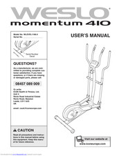 Weslo Momentum 410 Elliptical User Manual