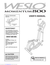 Weslo Momentum 800 Elliptical User Manual