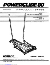 Weslo Powerglide 80 Skier/rower Manual