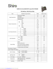 Shiro SC3126 Technical Specification