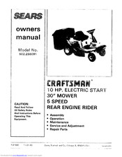 Craftsman 502.255091 Owner's Manual
