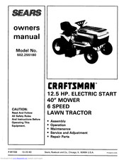 Craftsman 502.255180 Owner's Manual