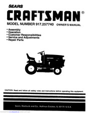 Craftsman 917.257740 Owner's Manual