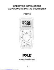 Pyle PDMT25 Operating Instructions Manual