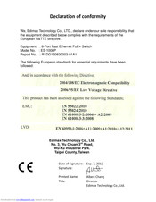 Edimax ES-5816P Declaration Of Conformity