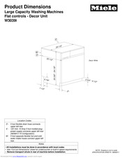 Miele W3039i Product Dimensions