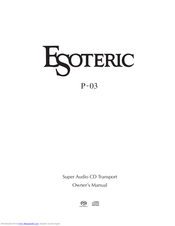 Esoteric P-03 Owner's Manual