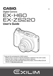 Casio Exilim EX-H60 User Manual