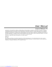 Creative WebCam Pro User Manual