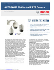 Bosch AUTODOME 700 Series Information