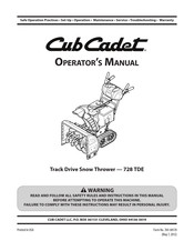 Cub Cadet 2X 728 TDE Operator's Manual