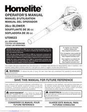 Homelite UT09523 Operator's Manual