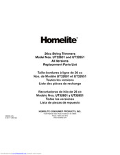 Homelite UT32651 Replacement Parts List Manual
