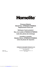 Homelite UT80522A Replacement Parts List Manual