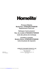 Homelite UT80953B Replacement Parts List Manual