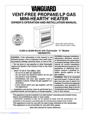 Vanguard MINI-HEARTH VMH2800TPC Owner's Operating & Installation Manual
