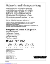 Küppersbusch UKE 177-6 Instructions For Installation And Use Manual