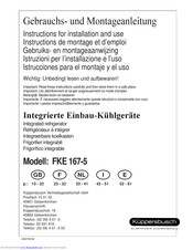 Küppersbusch FKE 167-5 Instructions For Installation And Use Manual