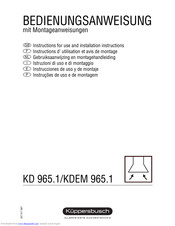 Küppersbusch KD 965.1 Instructions For Use And Installation Instructions