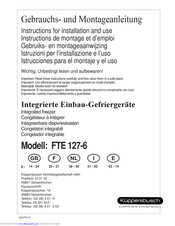 Küppersbusch FTE 127-6 Instructions For Installation And Use Manual
