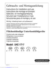 Küppersbusch UKE 177-7 Instructions For Installation And Use Manual