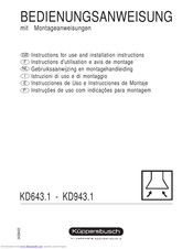 Küppersbusch KD643.1 Instructions For Use And Installation Instructions