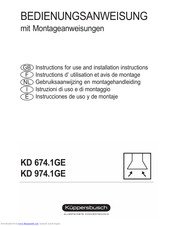 Küppersbusch KD 674.1GE Instructions For Use And Installation Instructions