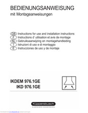 Küppersbusch IKD 976.1GE Instructions For Use And Installation Instructions