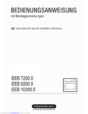 Küppersbusch EEB 7200.5 Instructions For Use And Installation Instructions