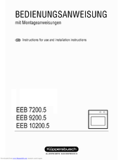 Küppersbusch EEB 10200.5 Instructions For Use And Installation Instructions