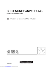 Küppersbusch MKI 3820.0M Instructions For Use And Installation Instructions