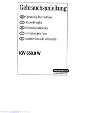 Küppersbusch IGV 668.0 Operating Instructions Manual