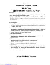 Hitachi Kokusai Electric KP-F83GV Specification