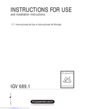 Küppersbusch IGV 689.1 Instructions For Use And Installation Instructions