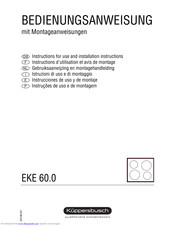Küppersbusch EKE 60.0 Instructions For Use And Installation Instructions