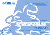Yamaha Kodiak YFM45FAV Owner's Manual