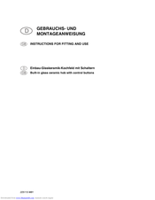 Küppersbusch Built-in glass ceramic Instructions For Fitting And Use