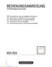 Kuppersbusch KEH 652 Instructions For Use And Installation Instructions