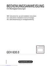 Kuppersbusch GEH 630.0 Instructions For Use And Installation Instructions