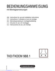 Kuppersbusch TKD Instructions For Use And Installation Instructions