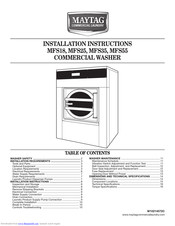 Maytag MFS18 Installation Instructions Manual