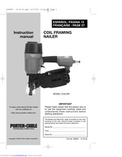 Porter-Cable COIL350 Instruction Manual