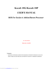 JETWAY Kocab 18P User Manual