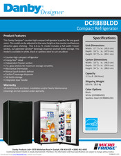 Danby DCR88BLDD Quick Manual