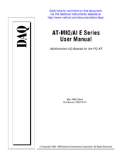 National Instruments AT-MIO/AI E Series User Manual