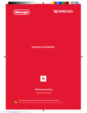 DeLonghi Essenza Automatic Instruction Manual