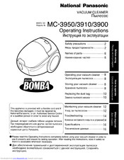 Panasonic MC3900 - CANISTER VACCUM Operating Instructions Manual