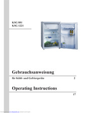 Kuppersbusch KSG 1221 Operating Instructions Manual