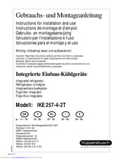 Kuppersbusch ER 1424 U Operating Instructions Manual