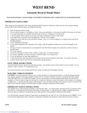 West Bend L4979 Care And Use Instructions Manual